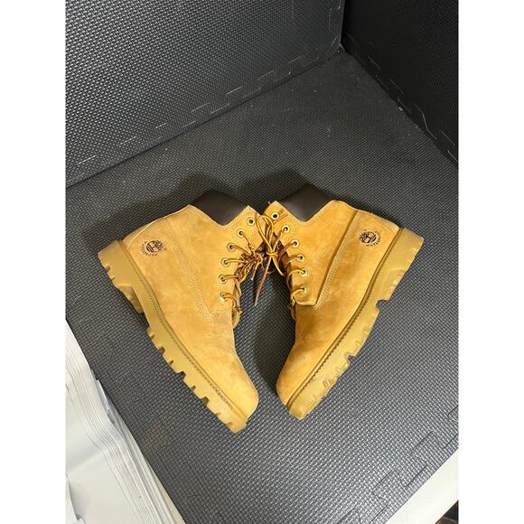 Timberland 6 Inch Waterproof Boots Wheat Nubuck Leather Shoes Womens Size 7.5 - Picture 4 of 8